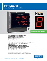 Thumbnail of document Data Sheet - PD2-6400 Helios High Voltage & Current Meter